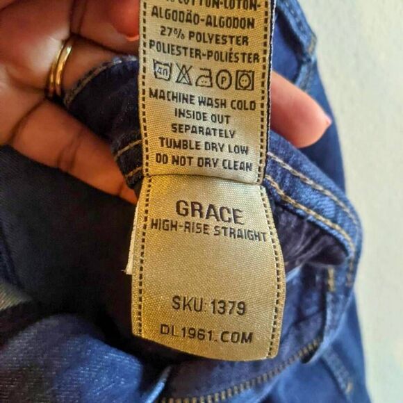 DL1961 Grace Jeans Womens Size 29 Dark Wash High Rise Straight Leg Stretch Denim - Picture 6 of 15